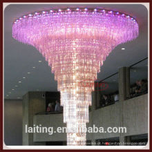 Iluminação pingente de cristal roxo para o lobby
